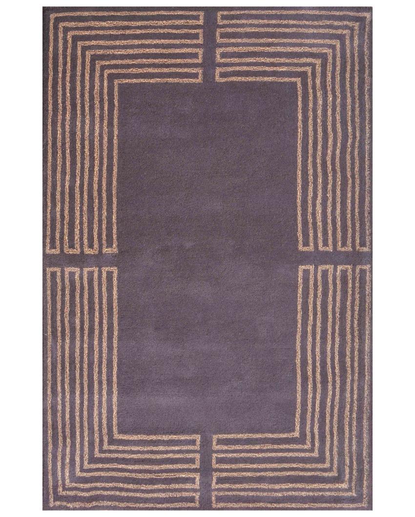 Geometric Brown Hand Tufted Wool Carpet