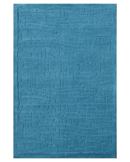 Abstract Blue Hand Tufted Wool Carpet