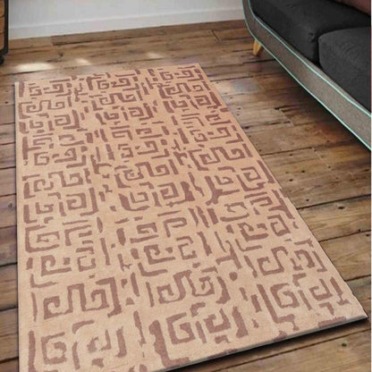 Abstract Brown Hand Tufted Wool Carpet