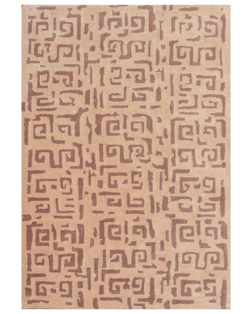 Abstract Brown Hand Tufted Wool Carpet