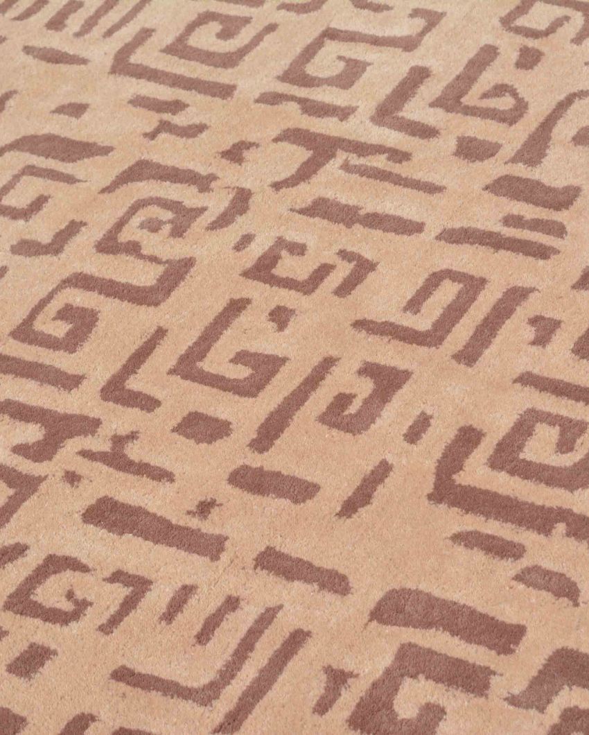 Abstract Brown Hand Tufted Wool Carpet