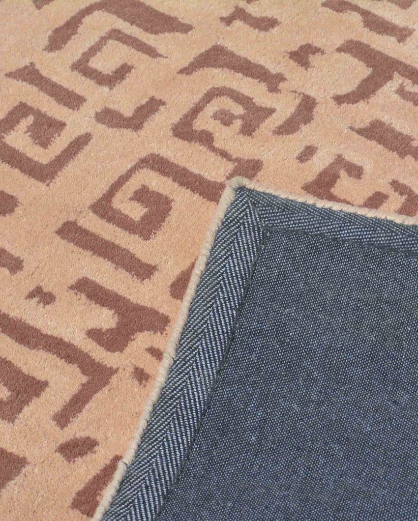 Abstract Brown Hand Tufted Wool Carpet