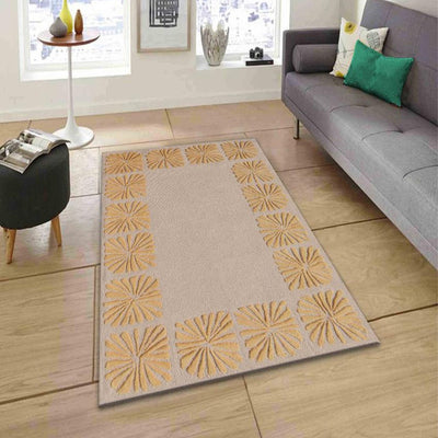 Dynamic Abstract Gold Hand Tufted Wool Carpet