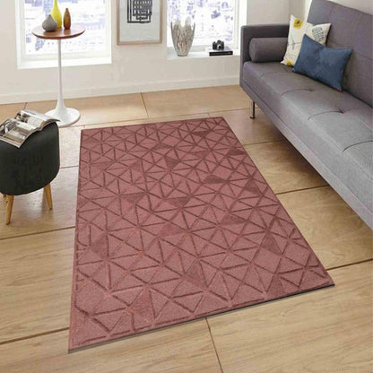 Hand Tufted Geometric Brown Wool Carpet