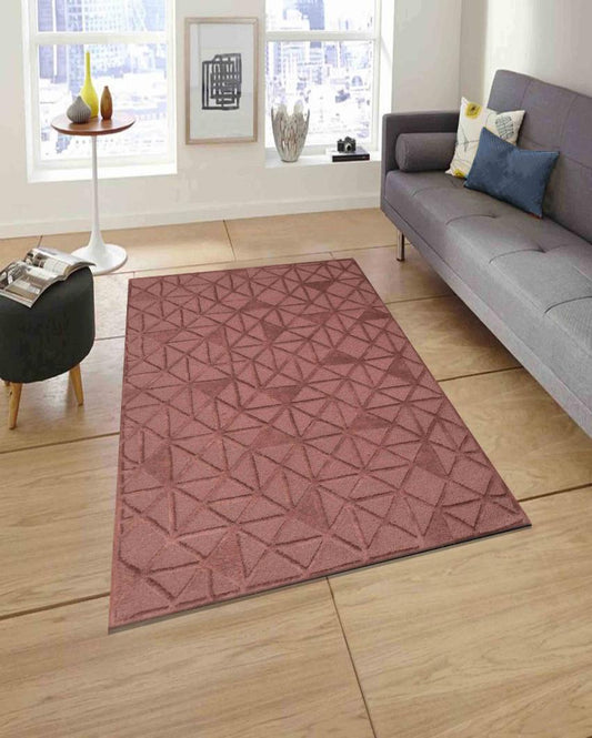 Hand Tufted Geometric Brown Wool Carpet