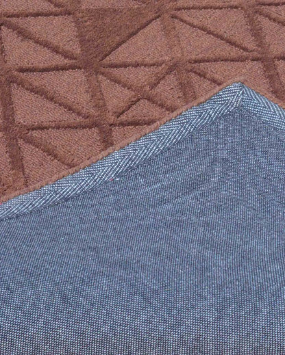 Hand Tufted Geometric Brown Wool Carpet