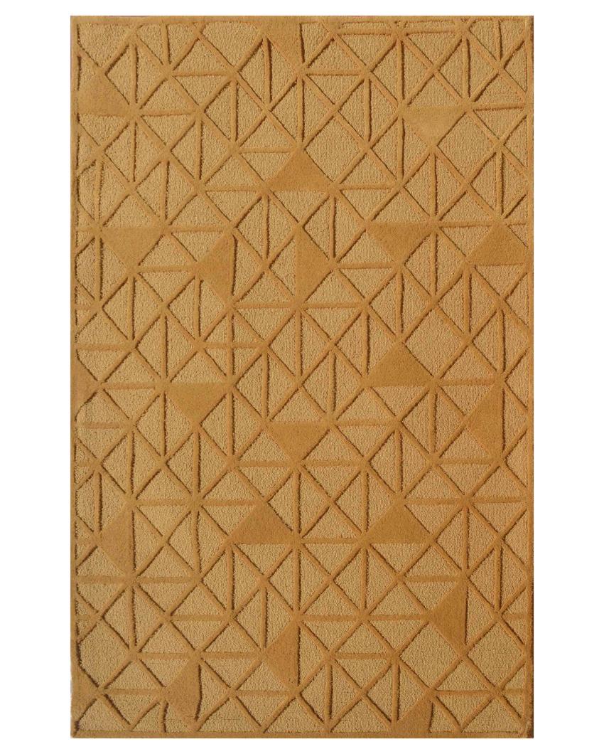 Geometric Gold Hand Tufted Wool Carpet