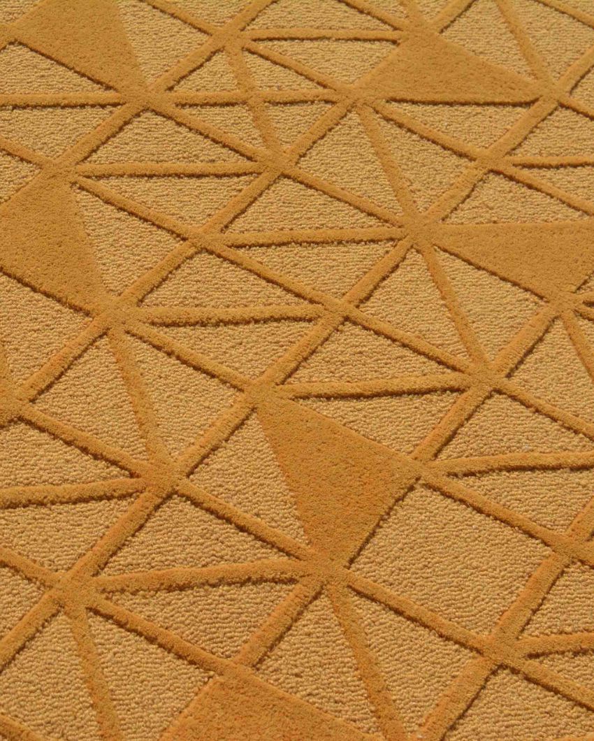 Geometric Gold Hand Tufted Wool Carpet