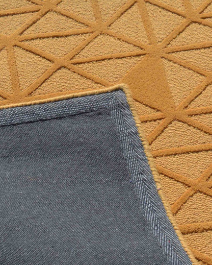 Geometric Gold Hand Tufted Wool Carpet