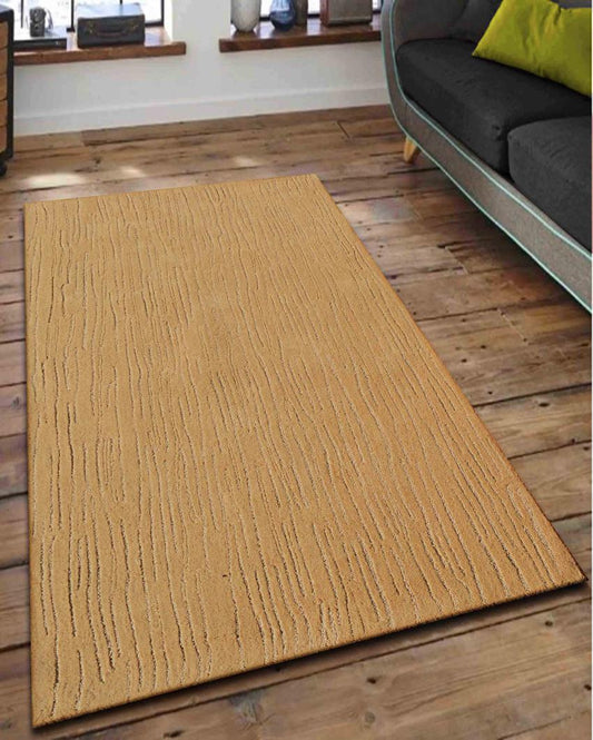 Stylish Abstract Gold Hand Tufted Wool Carpet
