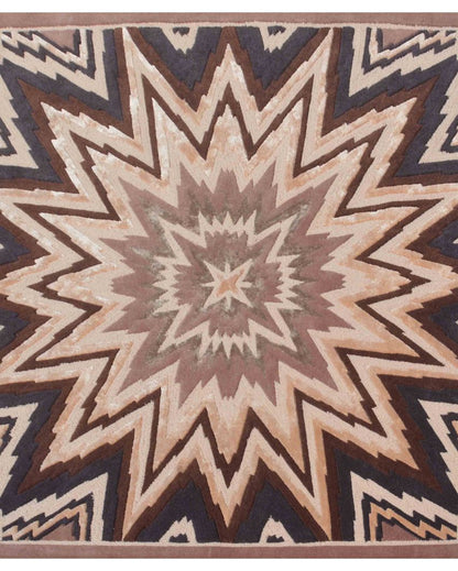 Fluid Geometric Brown Hand Tufted Wool Carpet