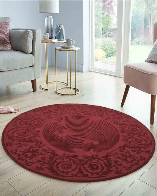 Traditional Maroon Hand Tufted Wool Carpet