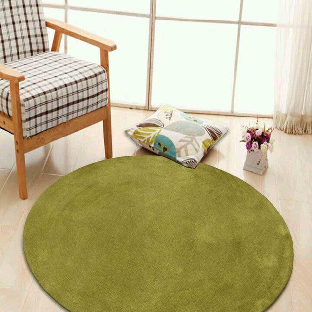 Solid Green Hand Tufted Wool Carpet