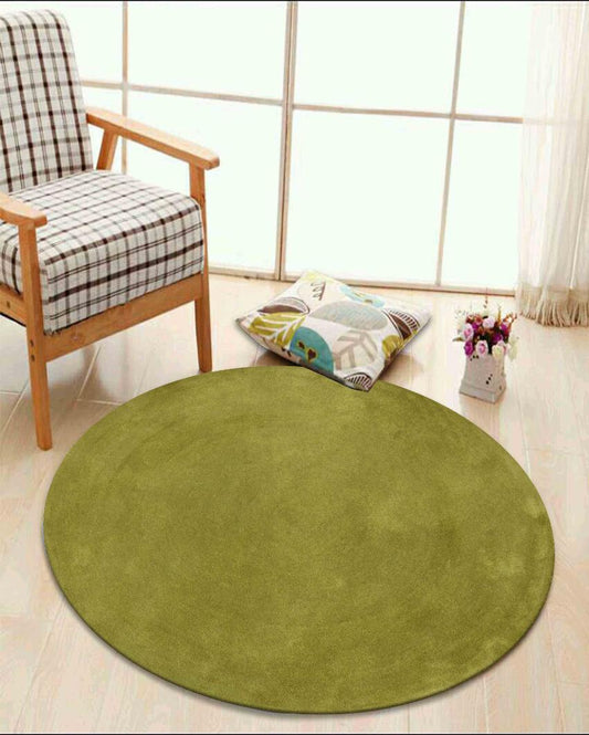 Solid Green Hand Tufted Wool Carpet