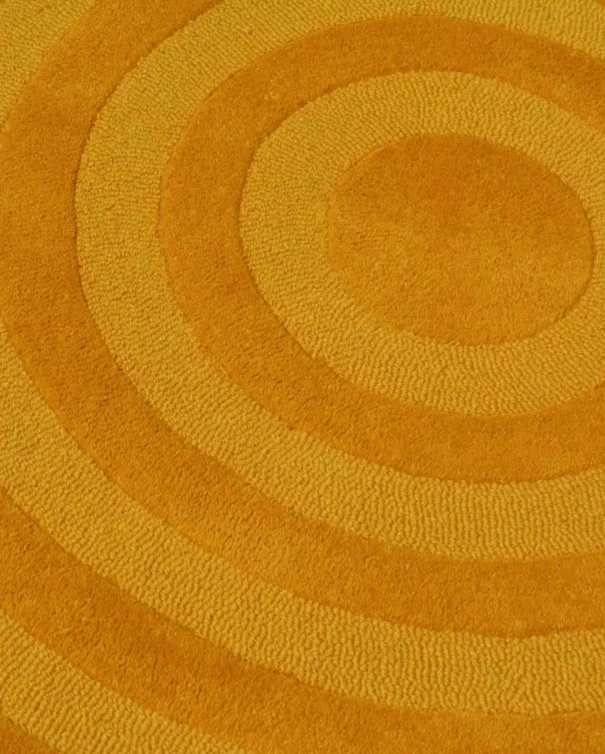 Solid Yellow Hand Tufted Wool Carpet