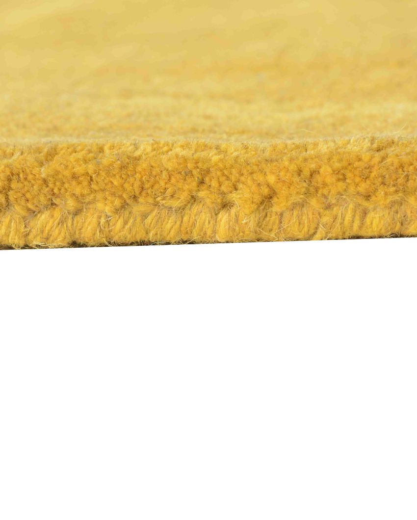 Solid Yellow Hand Tufted Wool Carpet