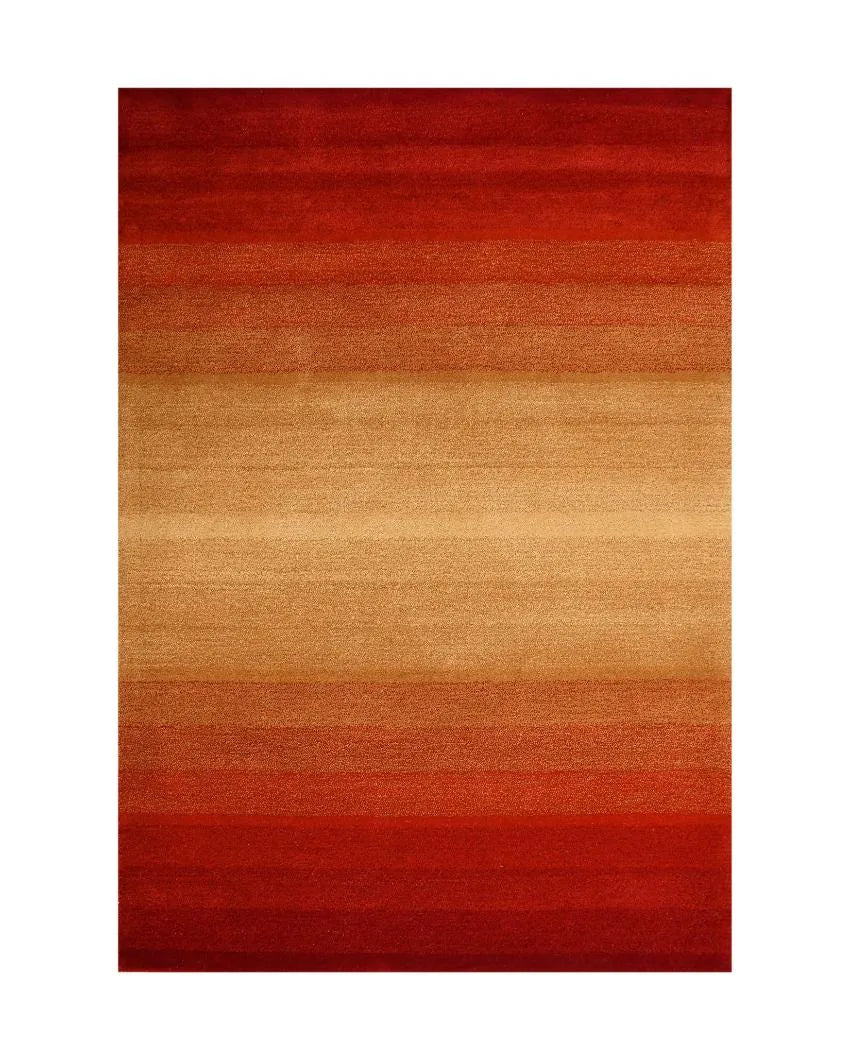 Orange Abstract Hand Tufted Wool Carpet