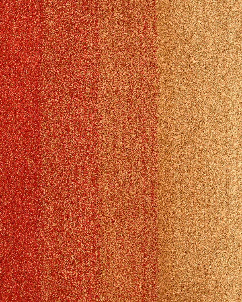 Orange Abstract Hand Tufted Wool Carpet