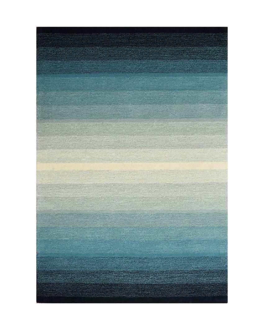 Blue Progressive Abstract Hand Tufted Wool Carpet