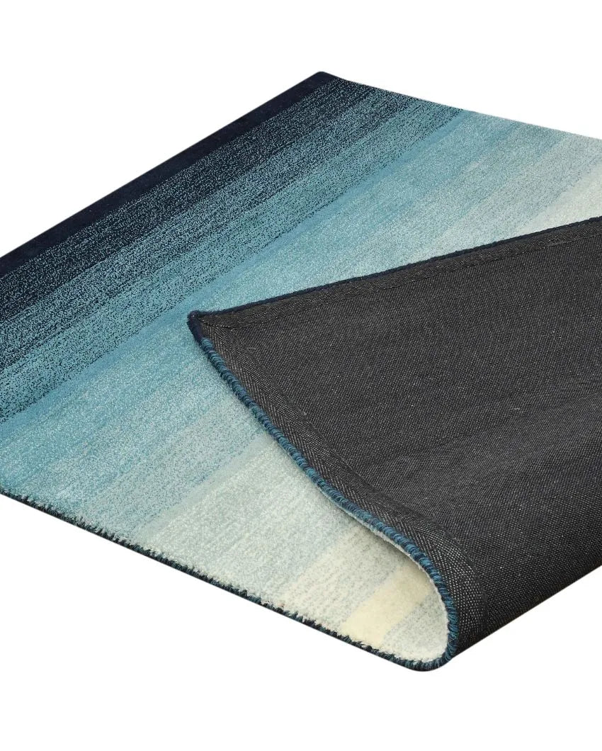 Blue Progressive Abstract Hand Tufted Wool Carpet