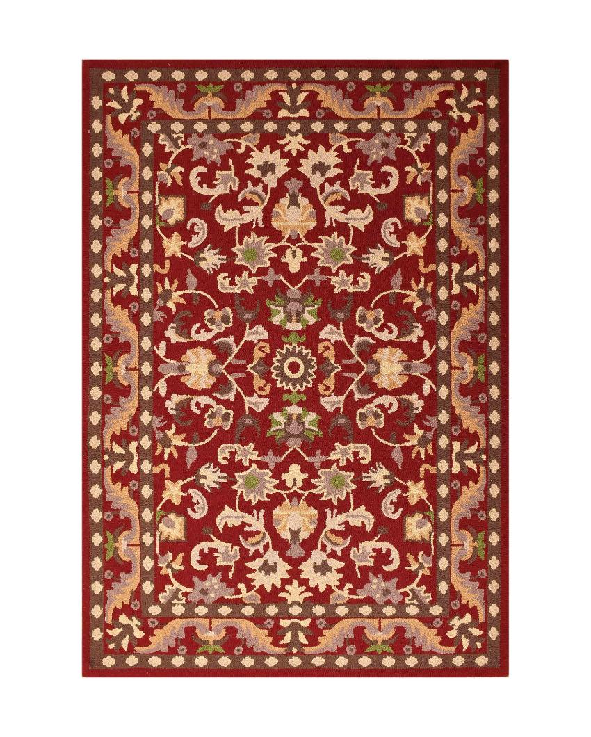 Hand Tufted Red Traditional Wool Carpet