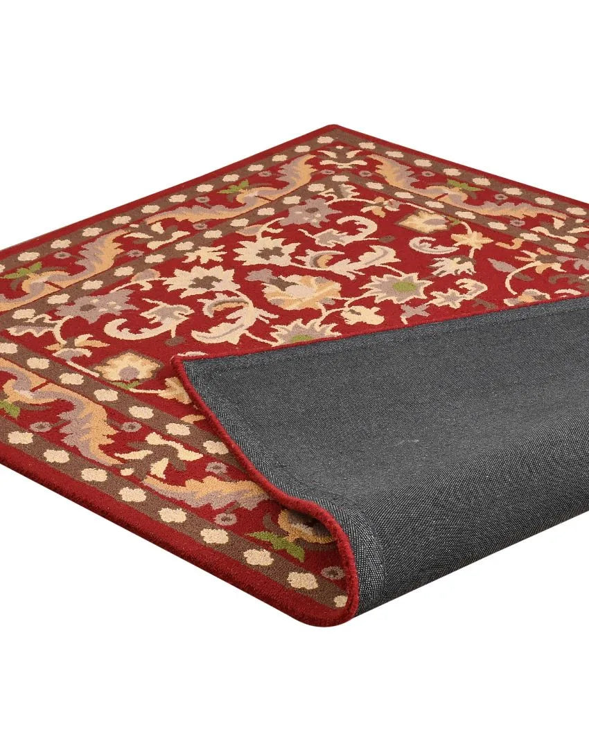 Hand Tufted Red Traditional Wool Carpet