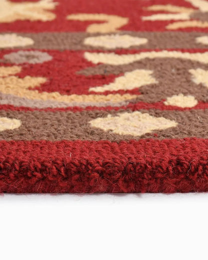 Hand Tufted Red Traditional Wool Carpet