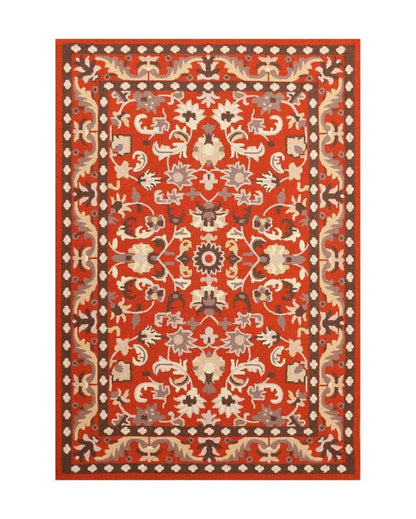 Orange Traditional Hand Tufted Wool Carpet