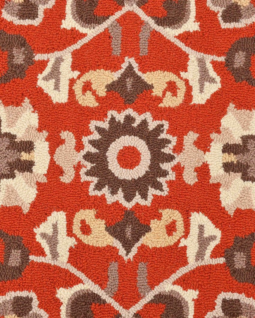 Orange Traditional Hand Tufted Wool Carpet