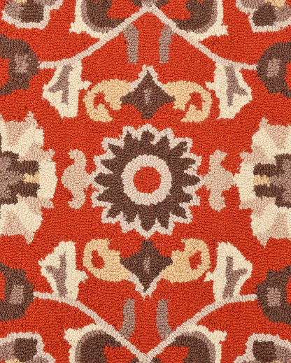 Orange Traditional Hand Tufted Wool Carpet