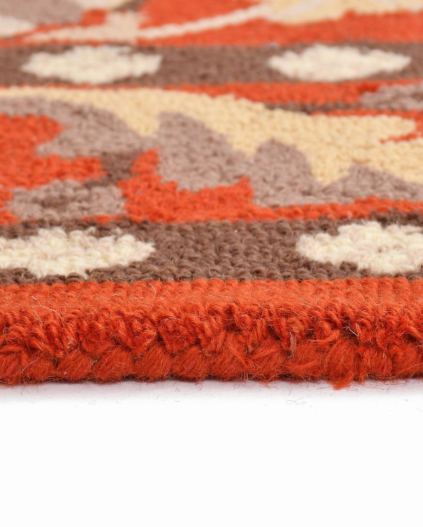 Orange Traditional Hand Tufted Wool Carpet