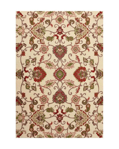 Innovative Traditional Cream Hand Tufted Wool Carpet