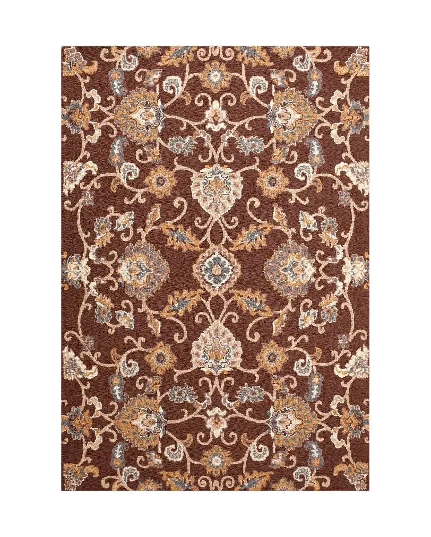 Brown Traditional Hand Tufted Wool Carpet