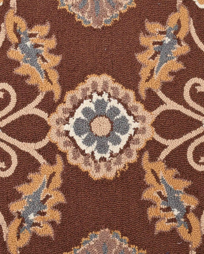 Brown Traditional Hand Tufted Wool Carpet