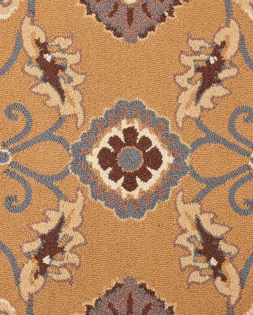 Gold Traditional Hand Tufted Wool Carpet