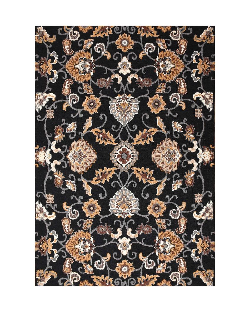 Traditional Visionary Black Hand Tufted Wool Carpet