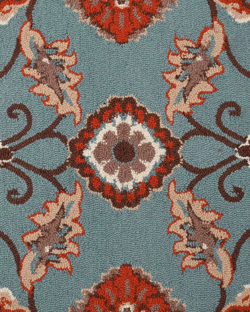 Traditional Visionary Blue Hand Tufted Wool Carpet