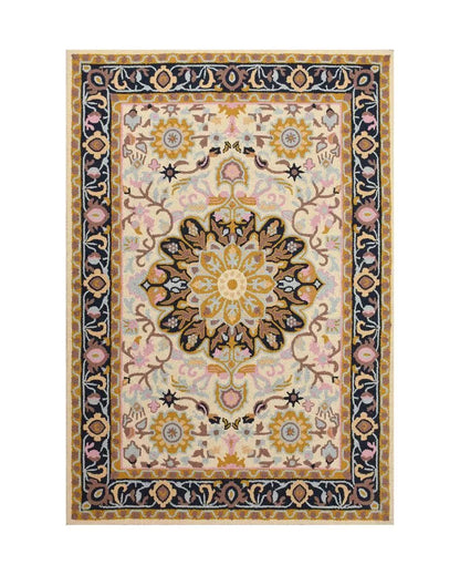 Kinetic Cream Traditional Hand Tufted Wool Carpet