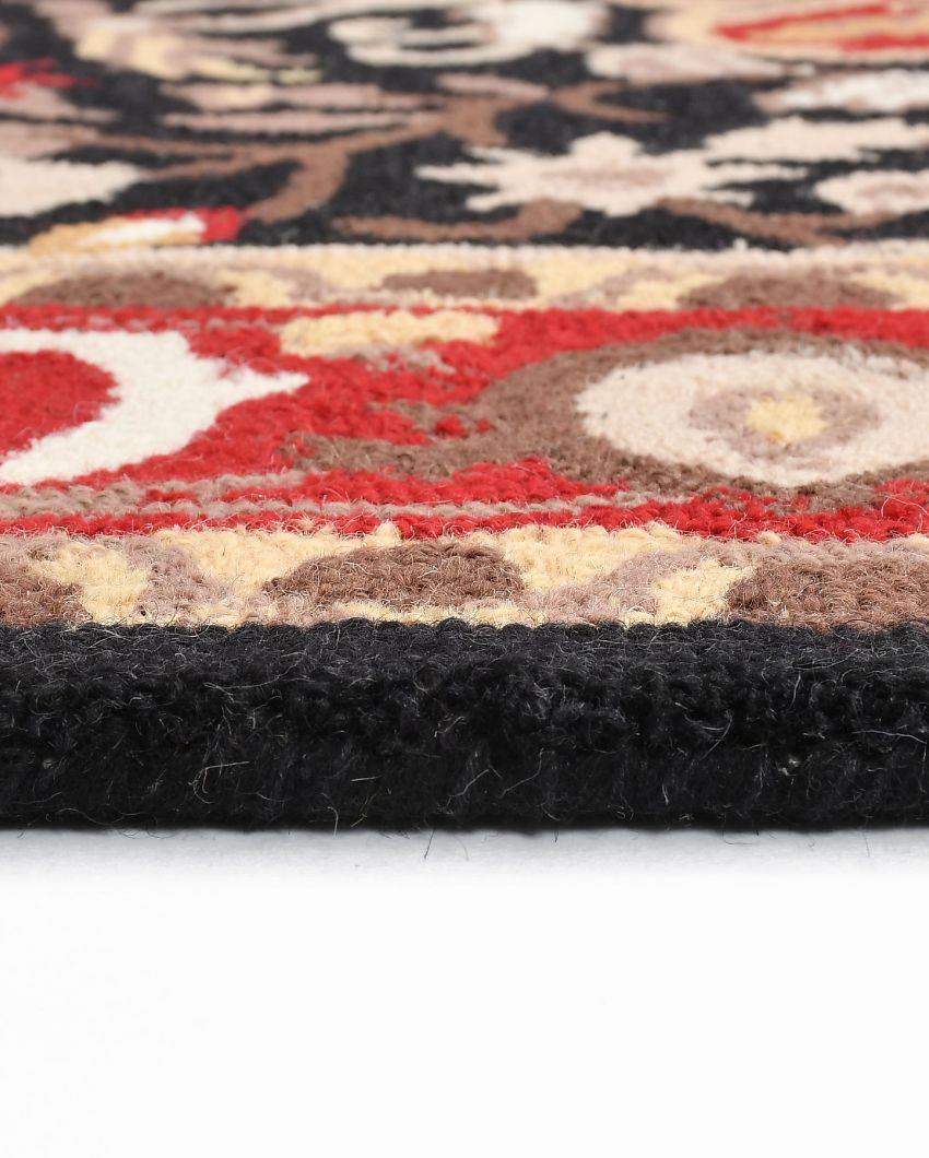 Black Traditional Hand Tufted Wool Carpet