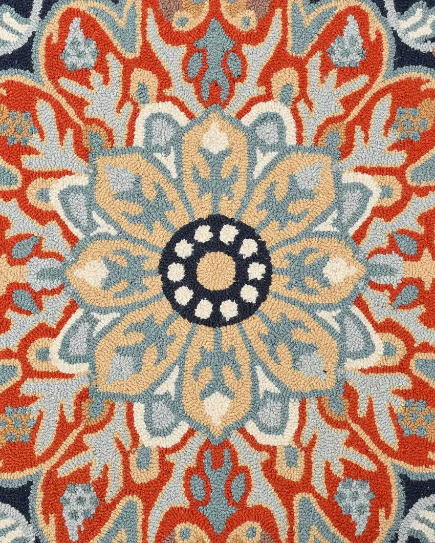 Hand Tufted Orange Traditional Wool Carpet