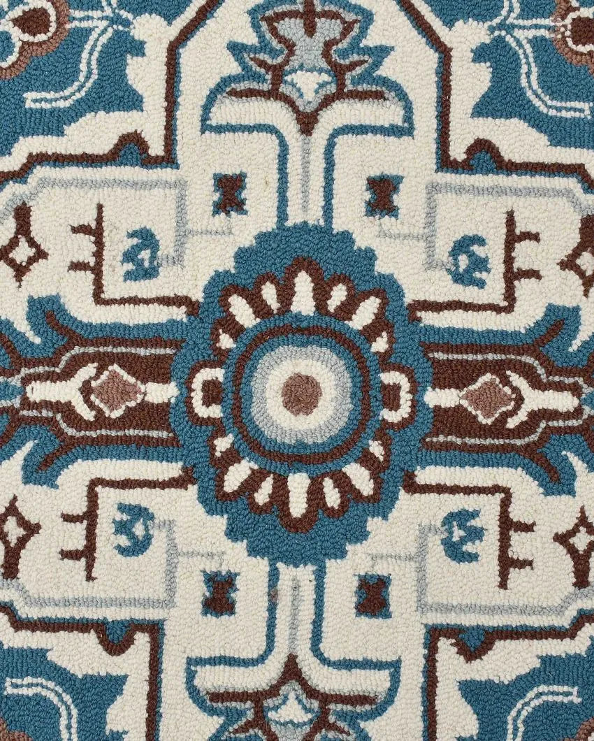 Innovative Blue Traditional Hand Tufted Wool Carpet