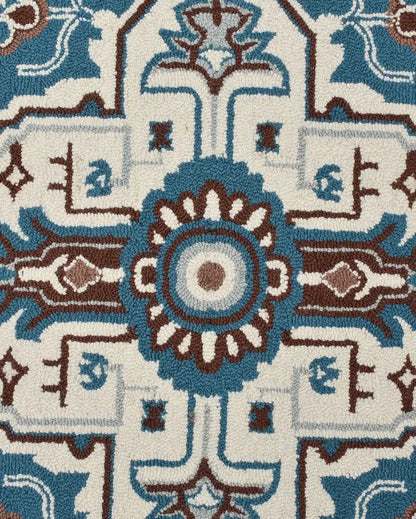 Innovative Blue Traditional Hand Tufted Wool Carpet