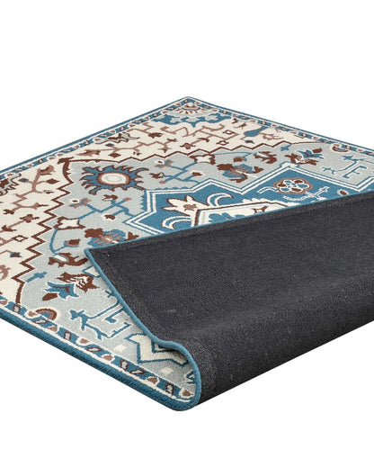 Innovative Blue Traditional Hand Tufted Wool Carpet