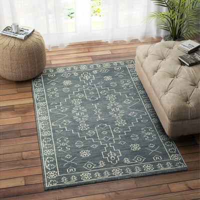 Traditional Hand Knotted Wool Carpet Timeless Design | Grey | 4 x 6 Feet