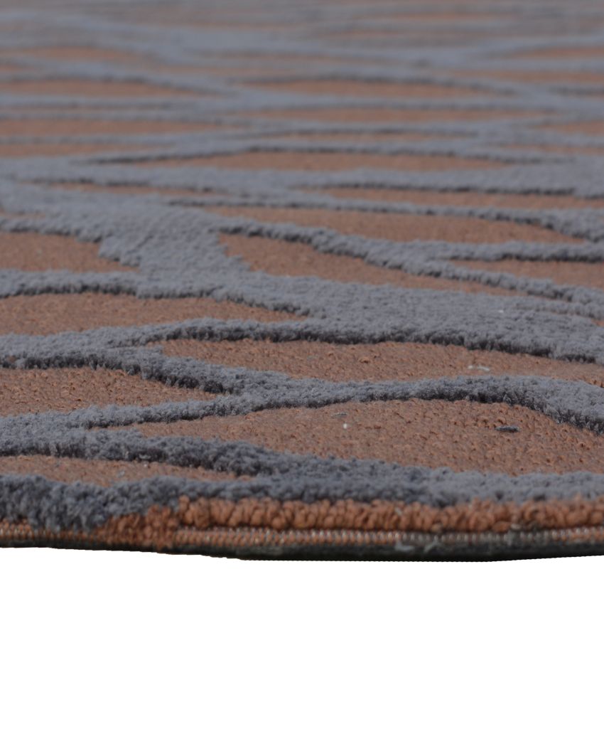 Abstract Vibrant Brown Polyester Carpet