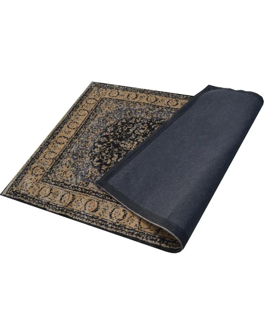 Traditional Black Polyester Carpet