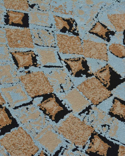 Abstract Organic Blue Polyester Carpet