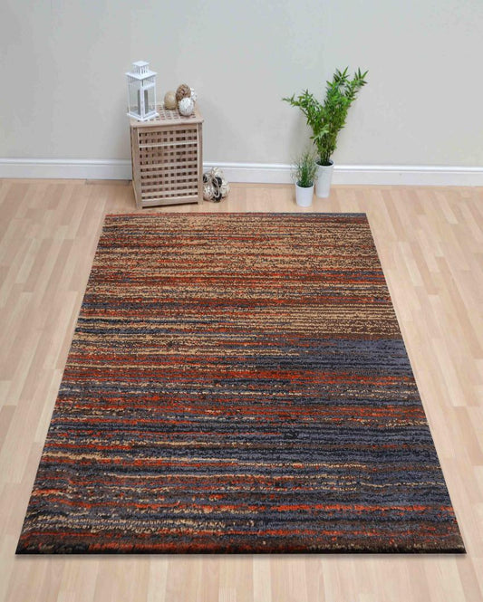 Abstract Orange Polyester Carpet
