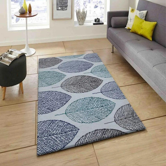 Floral Green Polyester Carpet