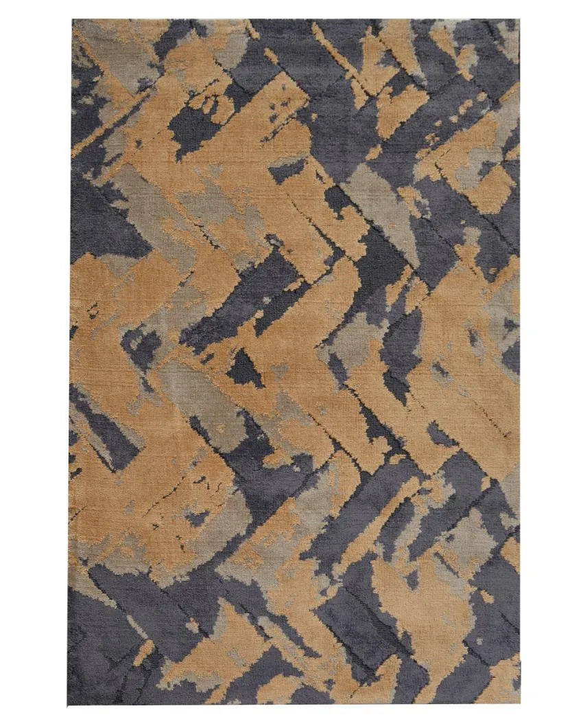 Abstract Curated Gold Polyester Carpet